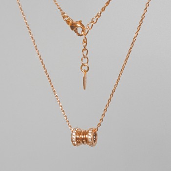 Řetízek Xuping s přívěskem se bílými štrasami, průměr 9×7 mm ±, délka 40–45 cm ±, tloušťka 1 mm ±