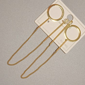 Náušnice Xuping, průměr 15 mm, délka přibližně 10,5 cm, pozlacení 18K