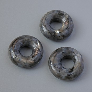 Korálka Pandora z larvikitu, přírodní kámen, průměr 15×5 mm, průměr dírky 5,2 mm