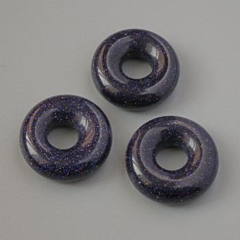 Korálek Pandora Aventurín Modrý písek Noční Káhiry (syntetický), průměr 15×5 mm, průměr dírky 5,2 mm