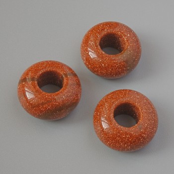 Korálka Pandora Aventurín Zlatý písek (syntetický), průměr 14×7 mm, průměr dírky 5,5 mm+