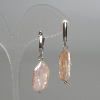 Barokní náušnice z perel s benzínovým odstínem, průměr 14×22 mm, délka 42 mm, anglické zapínání