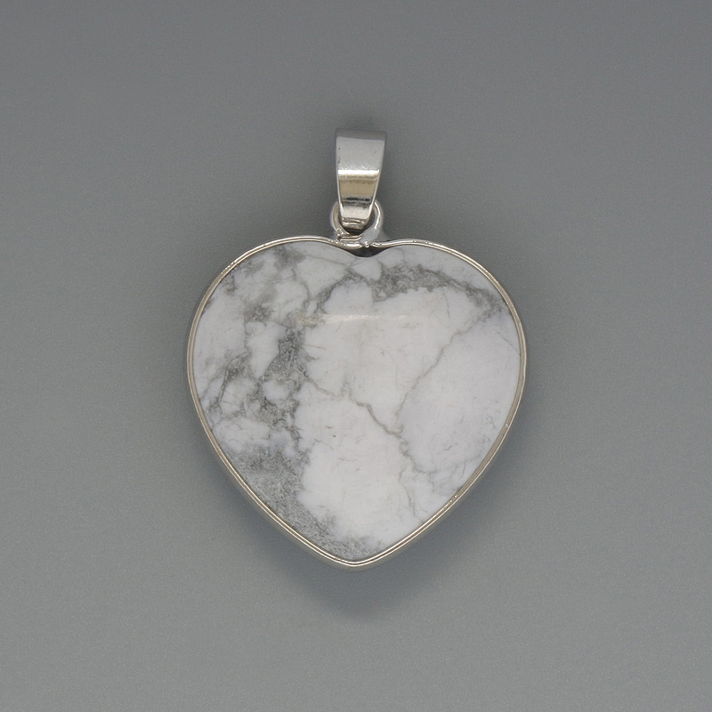 Přívěšek Srdce z chalcedonu, průměr 26×26 mm, délka 36 mm, ve stříbrné úpravě