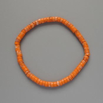 Náramek z oranžového variscitu (lisované diskové korálky), průměr 4,5×2,5 mm, délka 18 cm (elastický)