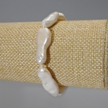 Браслет Барочні Перли з відтінком "бензин", діаметр 10х26мм+-, довжина 18см +- (стрейч)