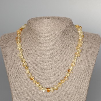 Náhrdelník z citrínu, z přírodního kamene, fasetované korálky, průměr 8×5 mm, délka 49 cm