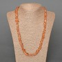 Náhrdelník z tonovaného růžového křemene, drobné korálky, průměr 8×4 mm, délka 57–62 cm