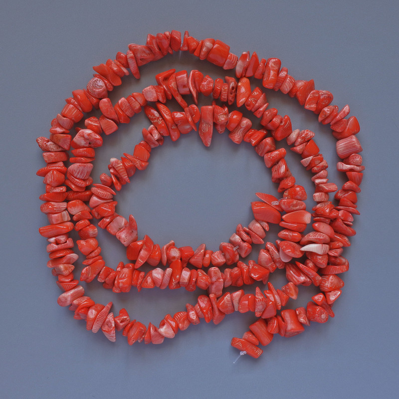 Korálové korálky karotově oranžové, přírodní, průměr 9×4 mm, délka 90 cm na niti