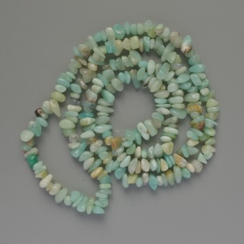 Korálky amazonitu z přírodního kamene, drobné kousky, průměr 7×3 mm, délka 80 cm, na niti