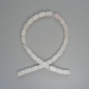 Korálky horského křišťálu, válcovité, průměr 8×14 mm, délka 39 cm ±, na navlékací niti