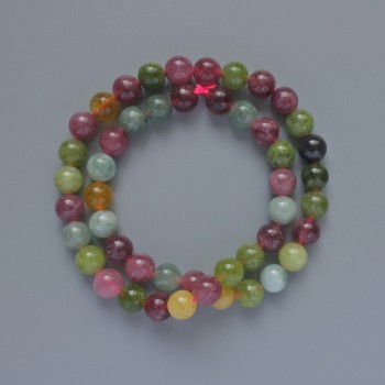 Korálky z turmalínu, přírodní kámen, hladké kuličky, průměr 8 mm, délka cca 38 cm, na niti