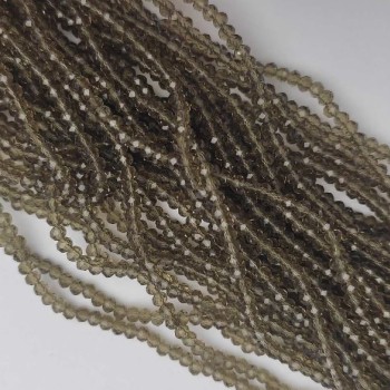 Korálky z českého křišťálu – průhledné šampaňské rondel, průměr 3,5×2,5 mm, délka 38 cm, na niti