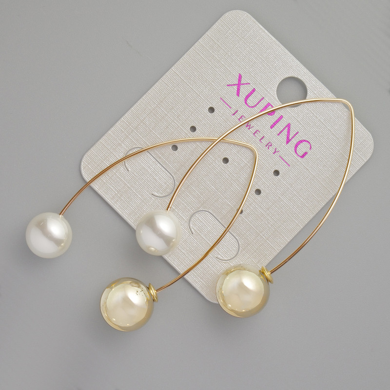 Náušnice Xuping s perlami Mallorca, průměr 10 mm, 12 mm+-, délka 53 mm+-, pozlacení 18K