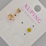 Náušnice pecky Xuping se žlutým krystalem, průměr 5 mm ± Pozlacené 18K