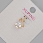 Přívěsek Xuping s bílým krystalem a štrasemi, průměr 16×10 mm ± pozlacení 18K