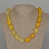 Náhrdelník ze žlutého achátu, přírodní kámen, hranaté korálky, rozměry 15×20 mm, délka cca 50 cm