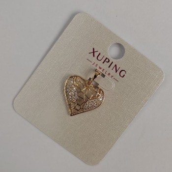 Přívěšek Xuping „Srdce“ se bílými štrasovými kameny, průměr 23×18 mm ± Pozlacení 18K