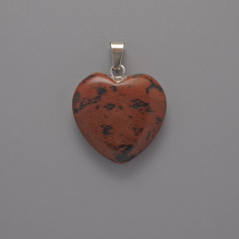 Přívěsek Srdce z obsidiánu, průměr 20×20×6 mm, délka 28 mm ±