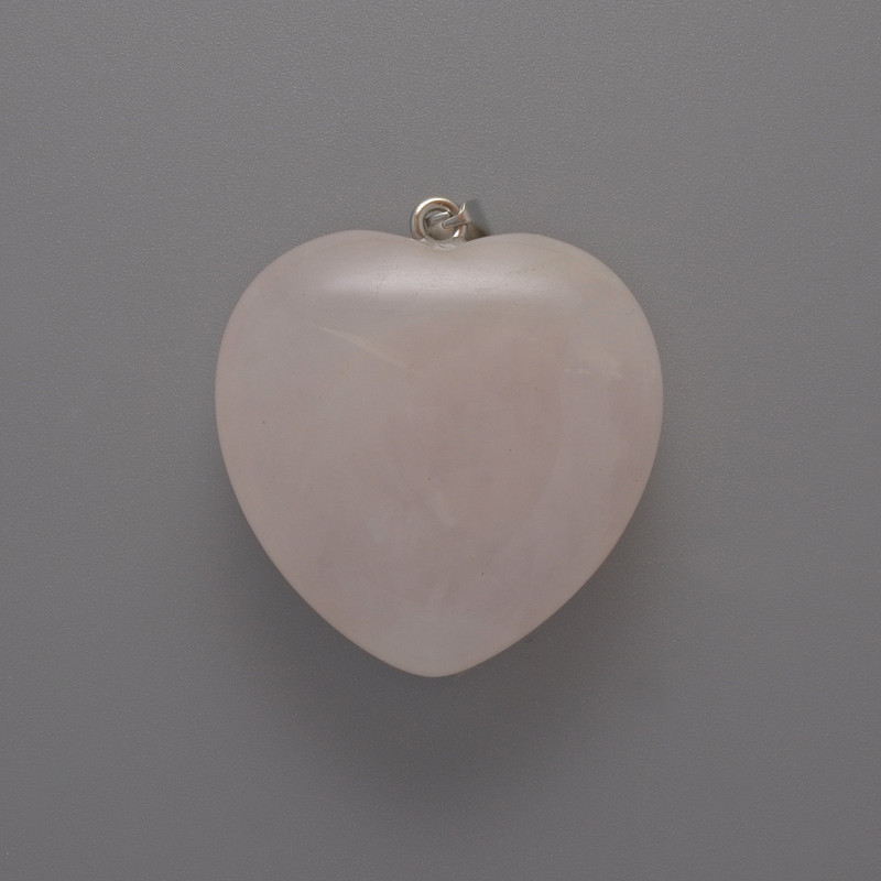 Přívěšek ve tvaru srdce z růžového křemene, průměr 26×27×11 mm+
