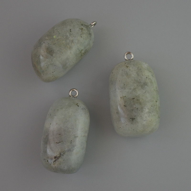 Přívěšek z labradoritu, přírodní kámen, průměr 35×17 mm+