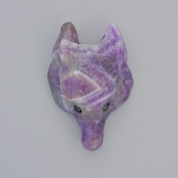 Přívěšek „Vlk“ z ametystu, přírodní kámen, průměr 39×25 mm, otvor 2,2 mm