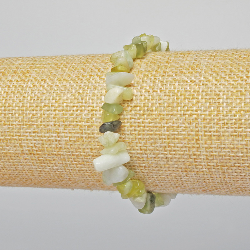 Náramek z jadeitu, drobné korálky, průměr 6×4 mm, délka 18 cm, elastický