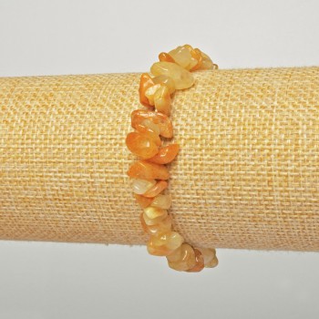 Náramek z žlutého achátu – drobné kamínky o průměru 7×4 mm, délka 18 cm (elastický)