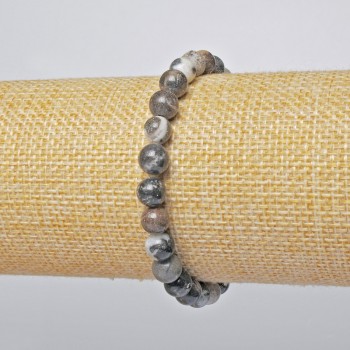 Náramek z přírodního jaspisu – hladké kuličky, průměr 6,5 mm, délka 18 cm, elastický