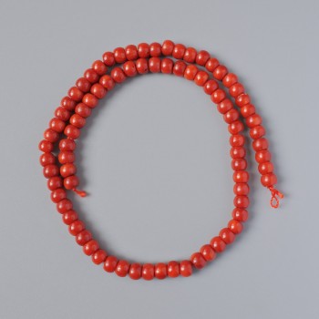 Korálky z přírodního korálu, hladké rondelky, průměr 7×5 mm ±, délka 41 cm ± na niti