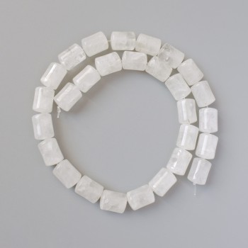 Korálky z horského křišťálu, cilindrické, průměr 10×14 mm, délka 38 cm ± na niti