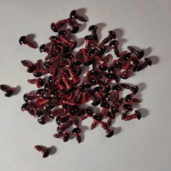 Příslušenství „živé oči“ červené barvy, průměr 8 mm, balení 50 párů