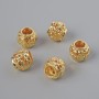 Korálka-vložka, průměr 6×7 mm, otvor 3,3 mm, zlatá barva kovu, 1 ks