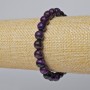 Náramek z fialového kočičího oka, hladké korálky, průměr 8,5 mm, délka 18 cm (elastický)