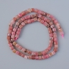 Korálky z rodonitu, přírodní kámen, broušené kostky, průměr 4 mm, délka cca 39 cm na niti