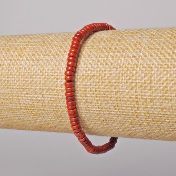Náramek z červeného jaspisu, přírodní kámen, hladké rondely, průměr 4×2 mm, délka 18 cm, elastický
