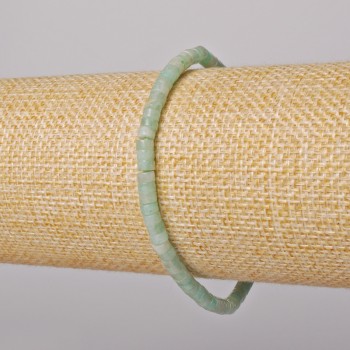 Náramek z amazonitu – přírodní kámen, brusovaný, průměr 4×2 mm+-, délka 18 cm+-