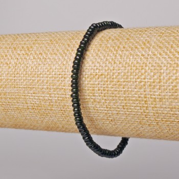 Náramek ze zeleného aventurínu, syntetický hladký rondel, průměr 4×2 mm, délka 18 cm ± (na elastické šňůře)