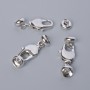 Kovové zapínání karabina, průměr 13,5×7 mm, délka 2,5 cm, stříbrná barva kovu, 1 ks
