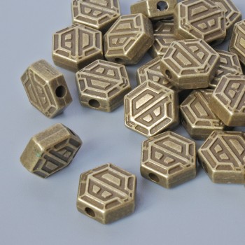 Kovová vložka do korálky, průměr 8,5×4 mm, průměr dírky 1,9 mm, balení 24 ks, bronzová barva kovu