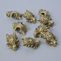 Kovová korálka-vložka „Drak“, průměr 18×13×8 mm, průměr dírky 3,7 mm, balení 9 ks ±, bronzová barva kovu
