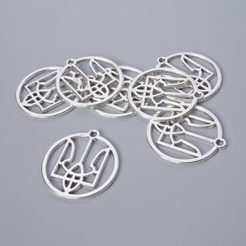 Přívěšek galanterie «Erb» stříbrný, průměr 26,5 × 25 mm, otvor 1,9 mm