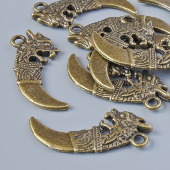 Přívěsek «Kinžál», bronzová barva kovu, průměr 29×13 mm, průměr otvoru 2,1 mm, balení 10 ks ±