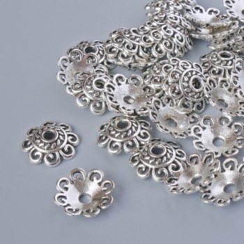 Koncovka pro šperky, průměr 12×2 mm, otvor 2,3 mm, balení 20 g ±, stříbrný odstín kovu