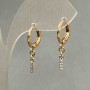 Náušnice Xuping se bílými kamínky, průměr 7×2 mm, délka 23 mm, pozlacení 18K
