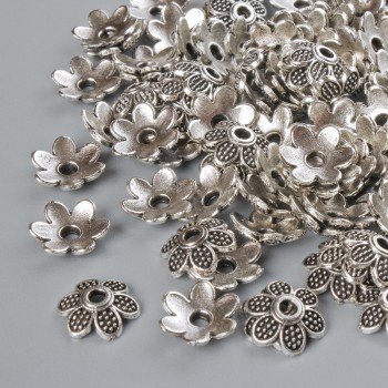 Koncovka pro šperky, průměr 7×2 mm, dírka 1,5 mm, balení 20 g ± (115 ks), stříbrná barva kovu