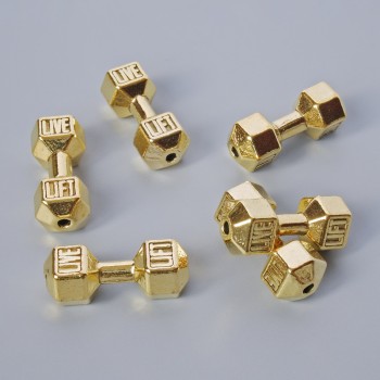 Korálka ve tvaru činky, průměr 8×19,5 mm, balení 6 ks, zlatavá barva kovu