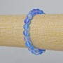 Náramek z opálového skla – hladké kuličky, modrý matný chameleon odstín, průměr 8 mm, délka 18 cm ± (elastický)