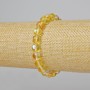 Náramek z opálového skla – hladká kulička, barva žlutá průhledná s efektem chameleonu, průměr cca 8 mm, délka cca 18 cm (elastický)