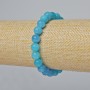 Náramek z akvamarínu, přírodní kámen, hladké korálky o průměru 8,5 mm, délka 18 cm (elastický)