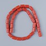 Korálové korálky lisované do válců, průměr 8×11,5 mm, délka cca 40 cm – navlečené na šňůře